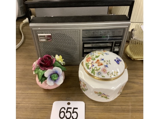 Aynsley Dresser Jar and Radio