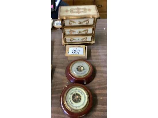 Jewelry Box and Barometers