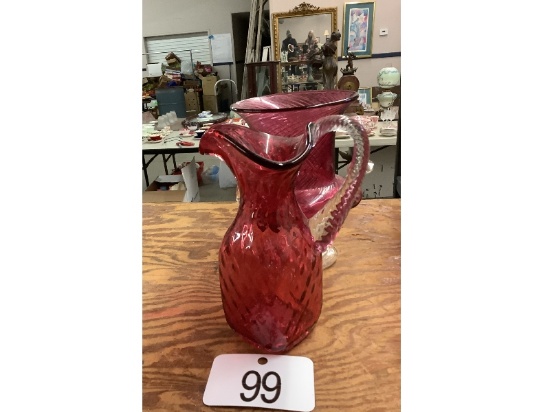 Cranberry Jug and Vase