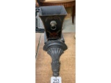 Antique Garbage Can and Wood Shelf