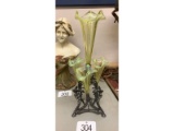 Vaseline Glass Epergne