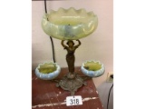 Victorian Statue with Bowls
