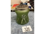 Satin Glass Biscuit Barrel