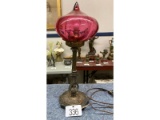 Victorian Cranberry Lamp