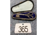Sterling Scissors and Thimble Set