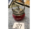 Cranberry Lidded Pot