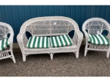 White Wicker Set