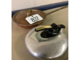 Copper Fry Pan and Tea Kettle