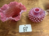 Hobnail Cranberry Dishes