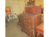 Walnut Bonnet Chest With Teardrop Pulls