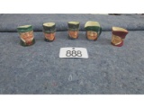 5 Miniature Royal Doulton Toby Mugs