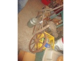 Antique Saw, Wheel and Cream Can