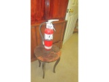 Fire Extinguisher and Wooden Stool