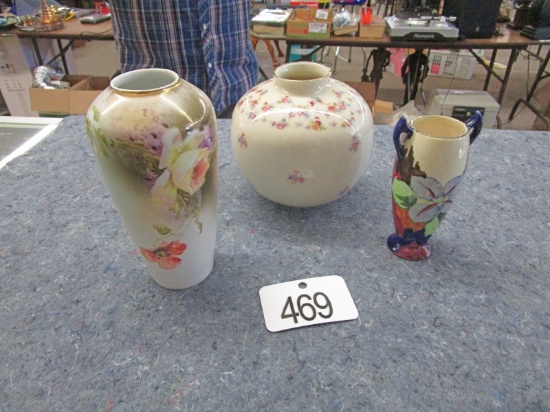 3 Antique Vases