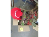 Box of Wreaths, Hat, Etc.