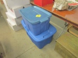 Two Empty Rubbermaid Totes