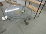Round Wrought Iron with Glass Top Coffee Table