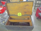 Antique Wooden Box and Tools