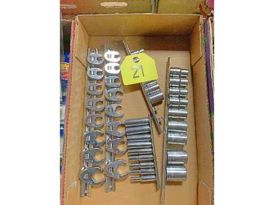 Crow Foot Wrenches & 1/2", 3/8", 1/4" Sockets