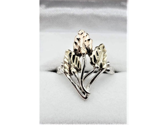 New Sterling Silver Floral Ring