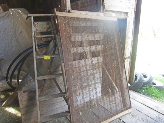 Wooden Ladder & Wire Screen