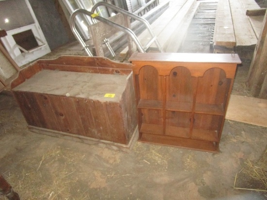 Deacons Bench & Wooden Shelf