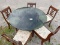 Smoked Glass Top Table and 5 Chairs