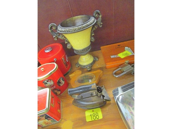 Iron, Vase, Etc.