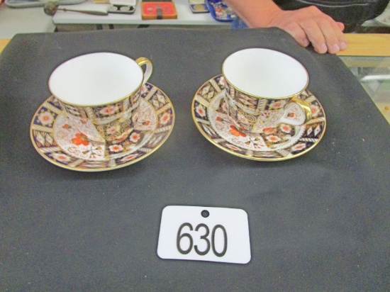 2 Royal Crown Derby Cups & Saucers