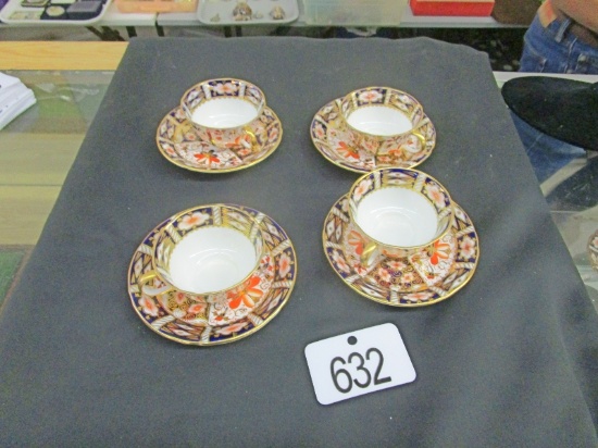4 Royal Crown Derby Cups & Saucers