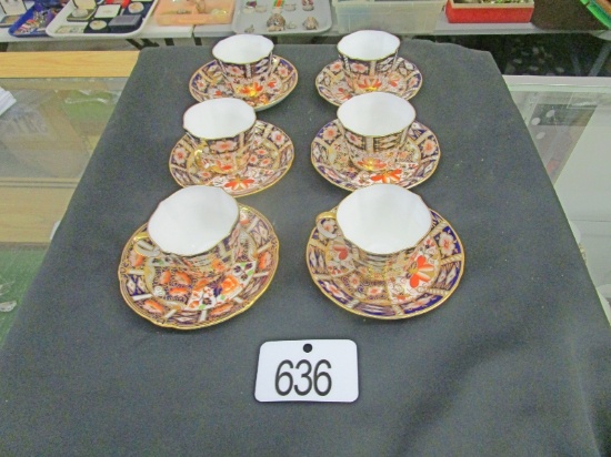 6 Royal Crown Derby Cups & Saucers