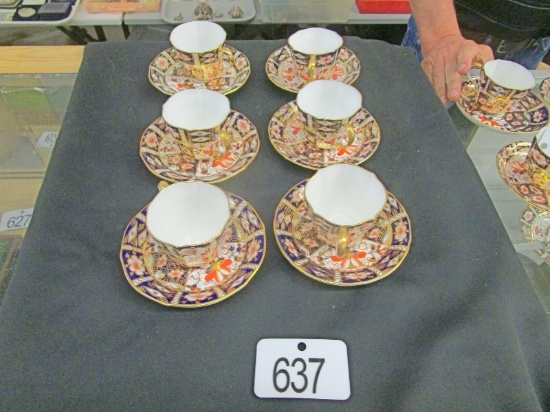 6 Royal Crown Derby Cups & Saucers