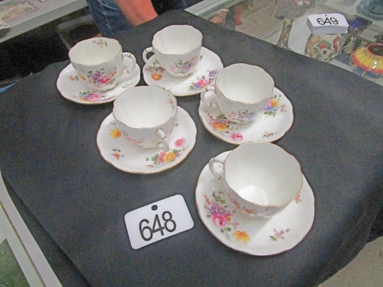 5 Royal Crown Derby Cups & Saucers