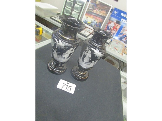 2 Mary Gregory Vases 10"
