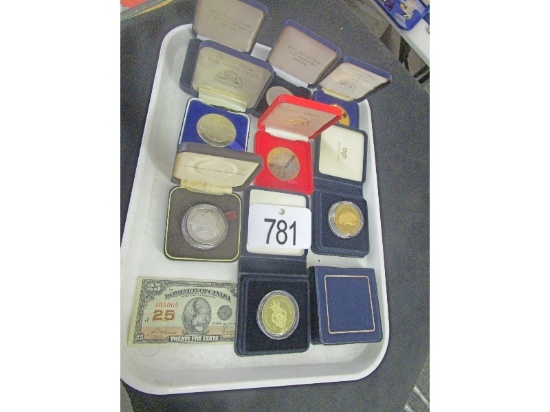 Tray of Commemorative Coins