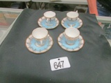 4 English Cups & Saucers