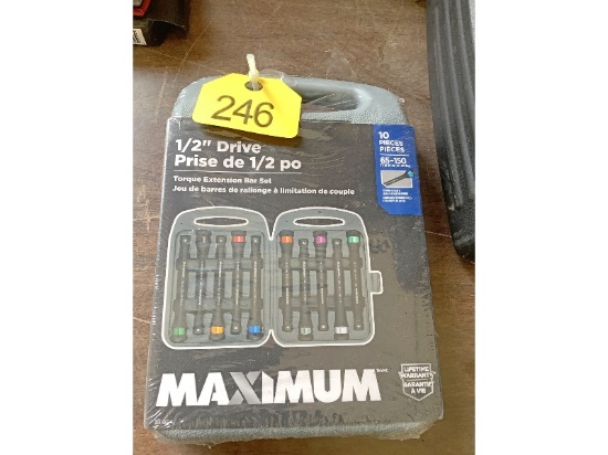 New Maximum 1/2" Drive Torque Bar Set