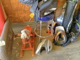 Hockey Skates, 4 Wheeler Helmets, Stool and Rocking Horse