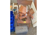Antique Oak Chair, Wicker Chair, Steps, Etc.