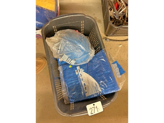 Basket of 5 Tarps/Helmet