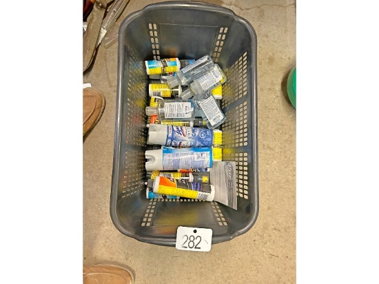 Basket of Sprays and Lubricants
