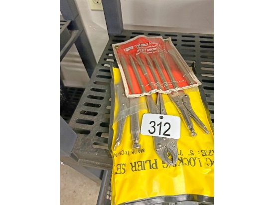 Vise Grips and 7 Piece Punch & Chisel Set