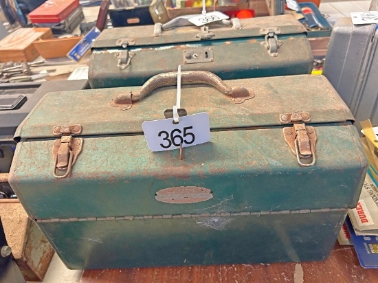 Metal Tackle Box and Contents