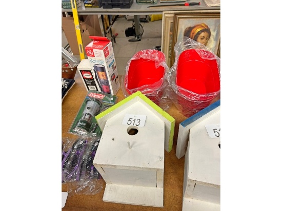 Planters and Birdhouse