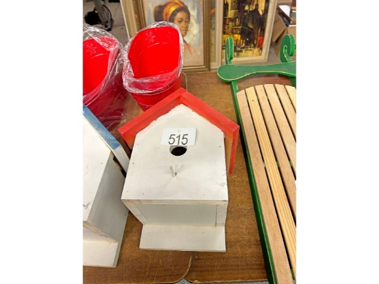 Planters and Birdhouse