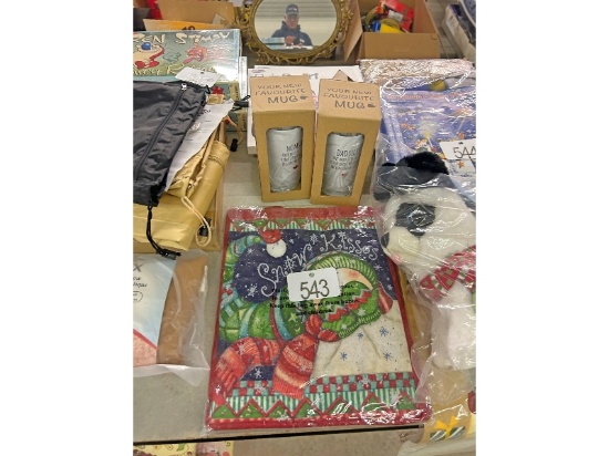 Rain Scarf, 2 Mugs and Holiday Gift Bags
