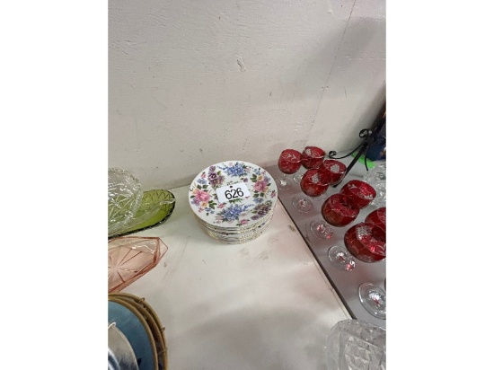 11 Floral Dessert Plates