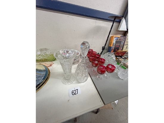 Crystal Vase and Decanter
