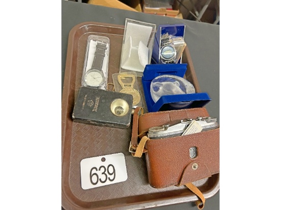 Tray of Cameras and Watches