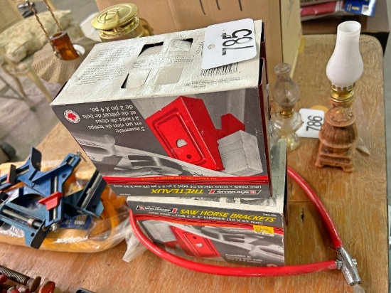 Tow Rope, Corner Clamps, Sawhorse Brackets and Bicycle Lock